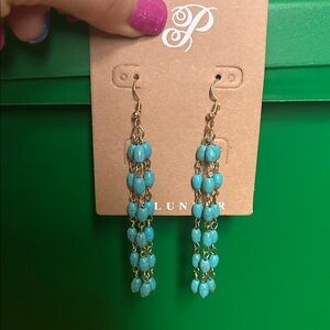 Turquoise and Gold Dangle Earrings